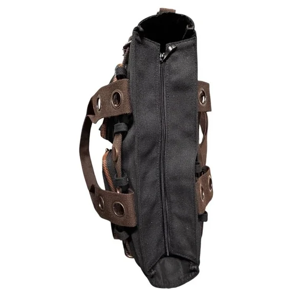 Banned Alternative DOOM LAGOON HANDBAG Steampunk Key Canvas Black Copper NWT - Picture 3 of 16